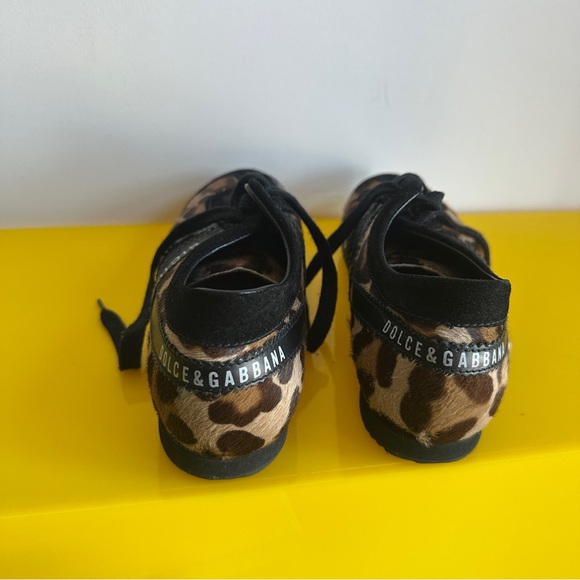 Dolce & Gabbana Black and Brown Leopard Sneakers - Picture 3 of 5